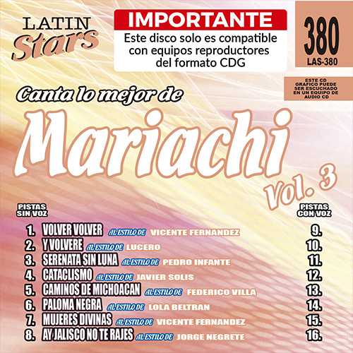 karaoke LAS 380 - Mariachi Vol. 3 0d4_las380