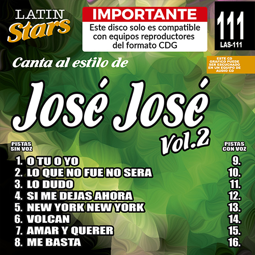 Karaoke Tropical zone Las 111 -José José Vol. 2 195_las111
