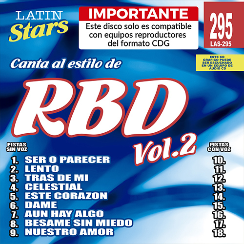 karaoke LAS 295 - RBD Vol. 2 25a_las295