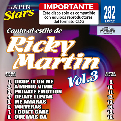 karaoke LAS 282 - Ricky Martin Vol. 3 298_las282