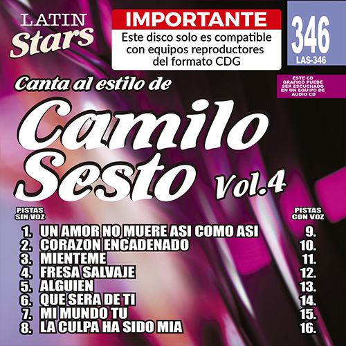 karaoke LAS 346 - Camilo Sesto Vol. 4 34d_las346