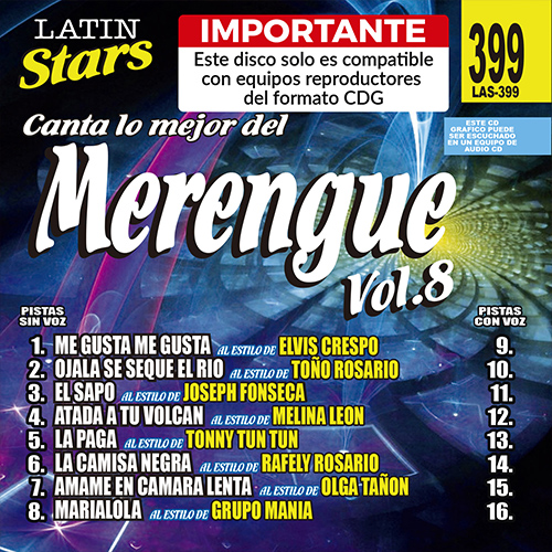 karaoke LAS 399 - Merengue Vol. 8 687_las399