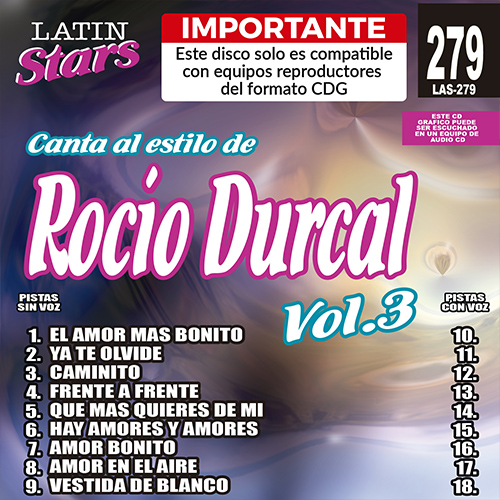 karaoke LAS 279 - Rocío Durcal Vol. 3 772_las279