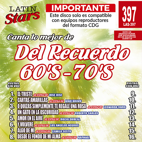karaoke LAS 397 - Del Recuerdo 60s - 70s 7ca_las397