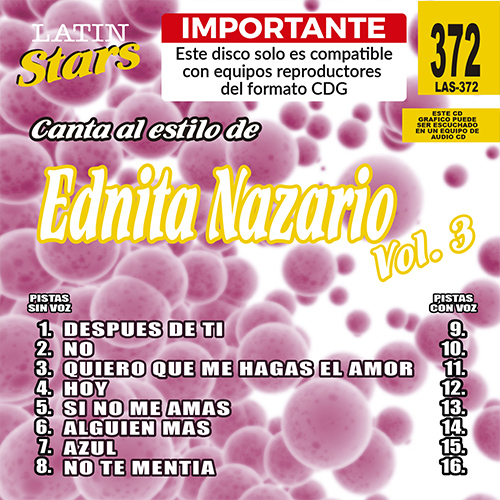karaoke LAS 372 - Ednita Nazario Vol. 3 822_las372