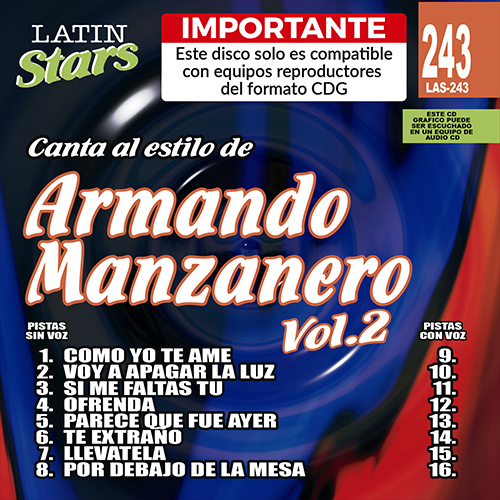 karaoke LAS 243 - Armando Manzanero Vol. 2 9ad_las243