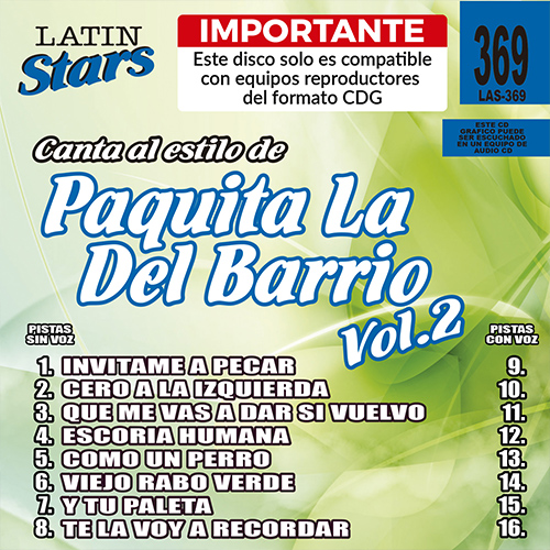 karaoke LAS 369 - Paquita La Del Barrio Vol. 2 A1e_las369