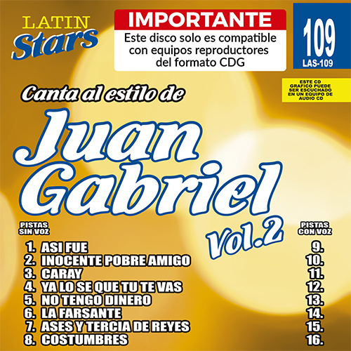Karaoke Tropical zone Las 109-Juan Gabriel Vol. 2 A20_las109