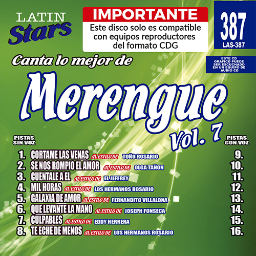 karaoke LAS 387 - Merengue Vol. 7 A3a_las387