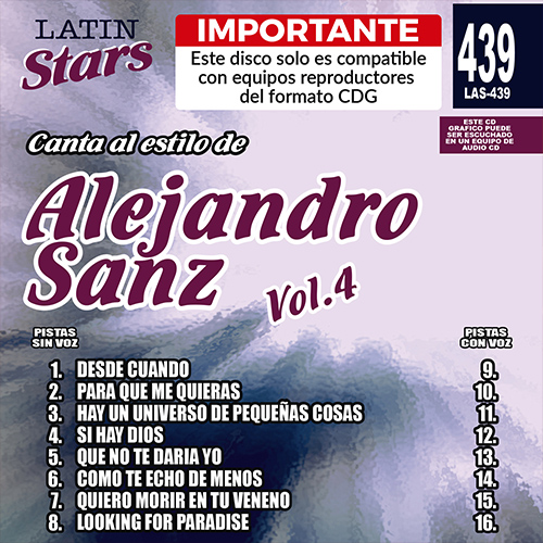 karaoke LAS 439 - Alejandro Sanz Vol. 4 A44_las439
