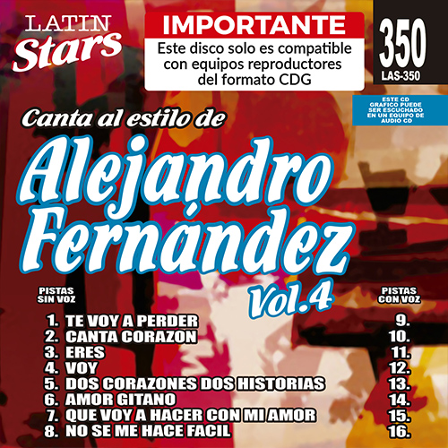 karaoke LAS 350 - Alejandro Fernández Vol. 4 B2f_las350