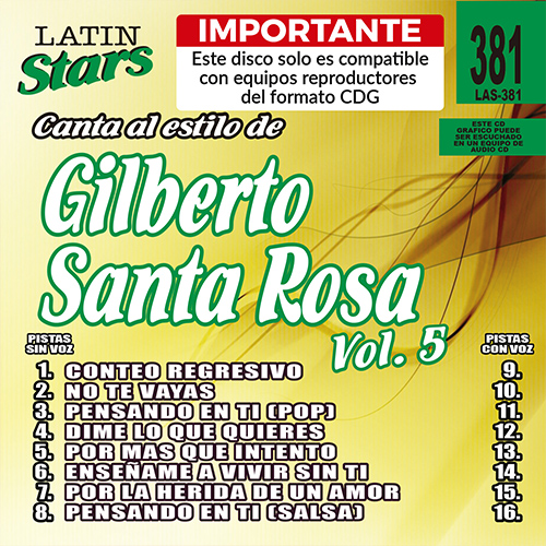 Karaoke LAS 381 - Gilberto Santa Rosa Vol. 5 C1a_las381