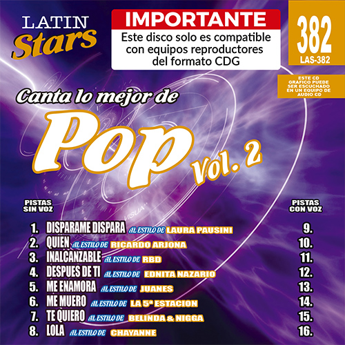karaoke LAS 382 - Pop Vol. 2 D8f_las382