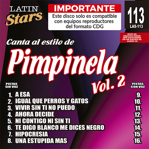 Karaoke Tropical zone Las 113-Pimpinela Vol. 2 De7_las113