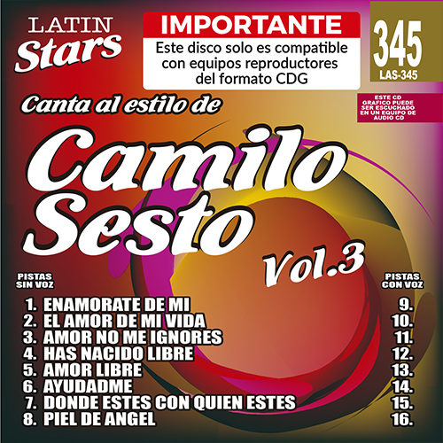 karaoke LAS 345 - Camilo Sesto Vol. 3 F34_las345