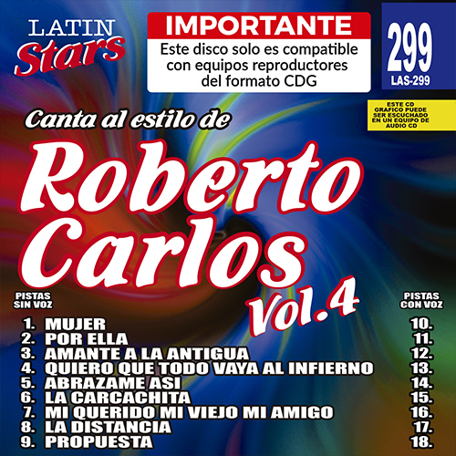 karaoke LAS 299 - Roberto Carlos Vol. 4 F88_las299